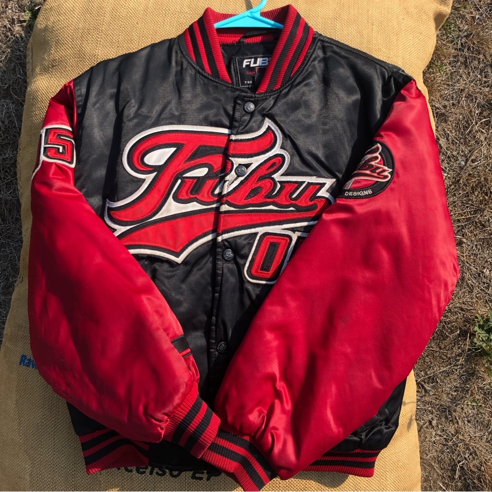 Vintage Fubu 05 Varsity Jacket Red & Black (Kids L)